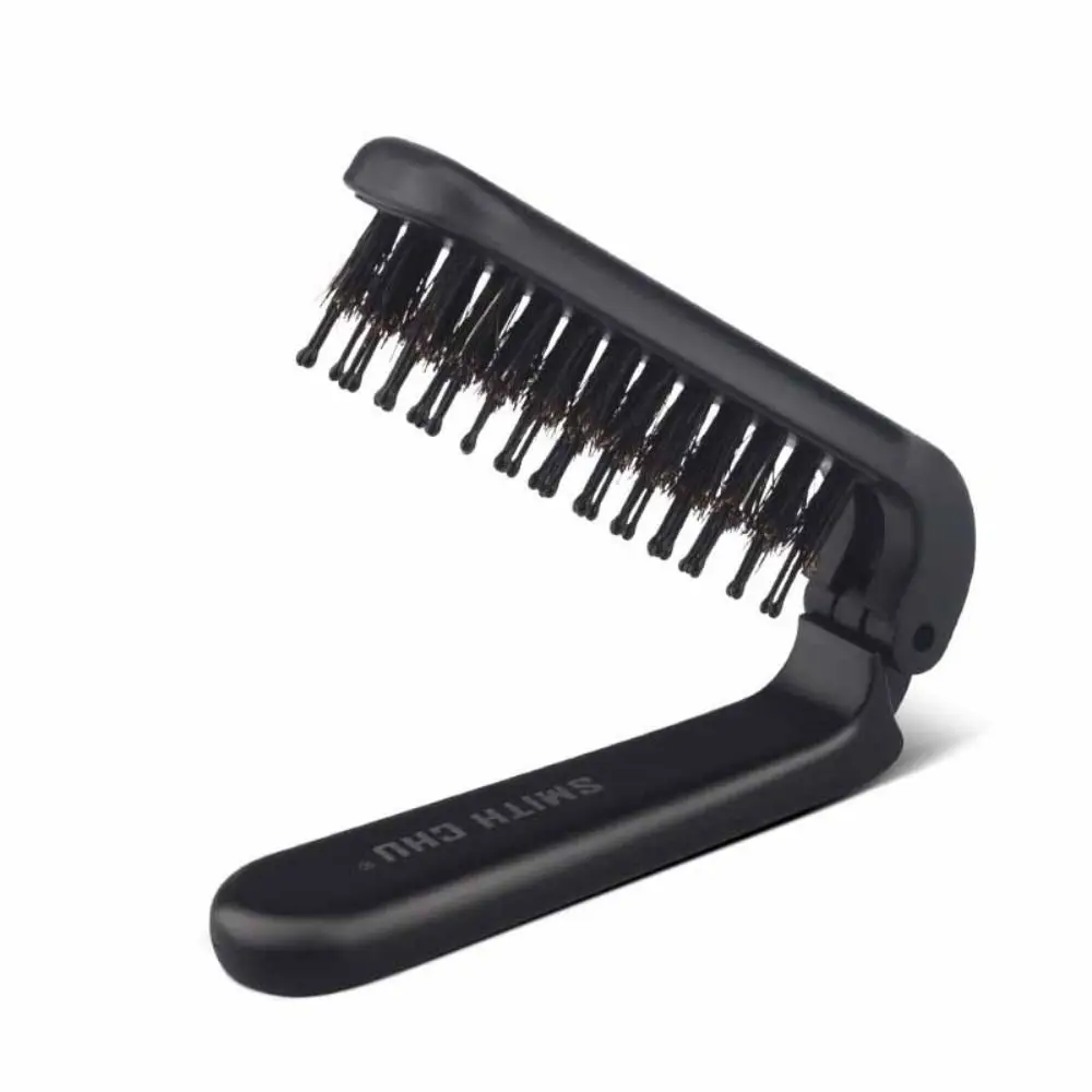 Portable Travel Hair Comb Straight Curly Hair Dual Use Pig Mane Straight Roll Comb Massage Comb Folding Comb Beard Brush