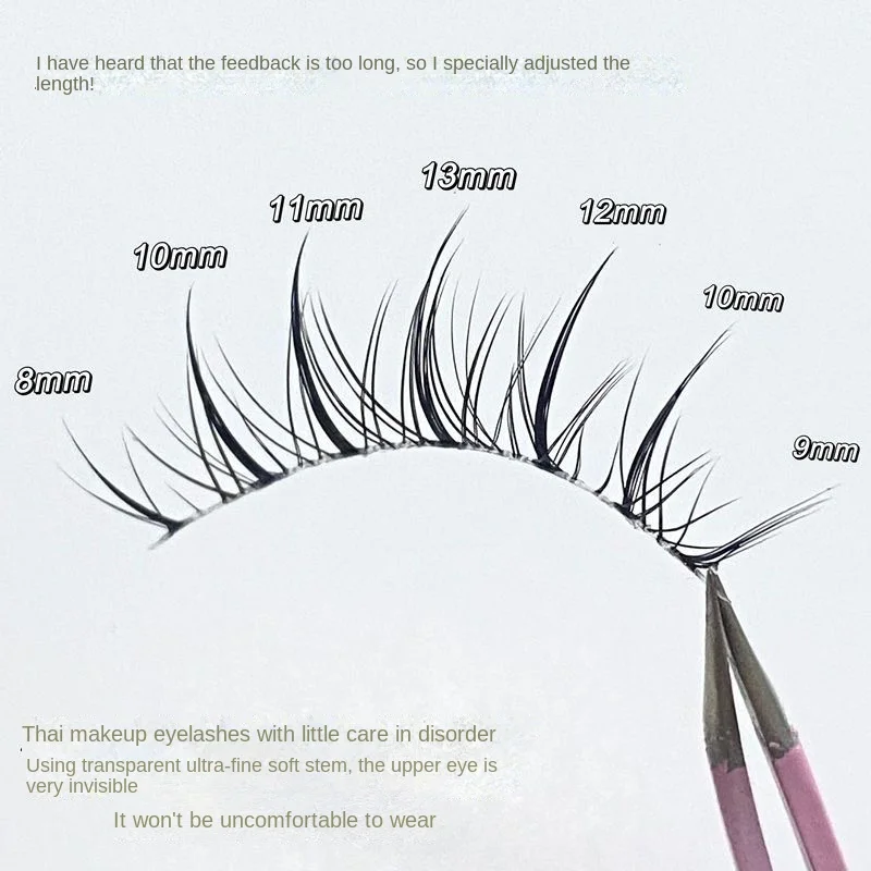 Yokpn pestañas postizas de aire, pestañas naturales transparentes, banda fina, simulación japonesa, pestañas delgadas, extensión de pestañas, herramienta de maquillaje