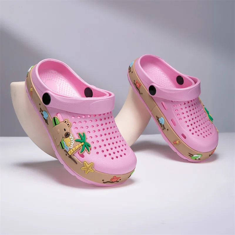 Schattige kinderen slippers cartoon meisjes klompen oorsprong ontwerp kinderen zomer strand water blote voeten schoenen zachte meisjes slippers sandaal