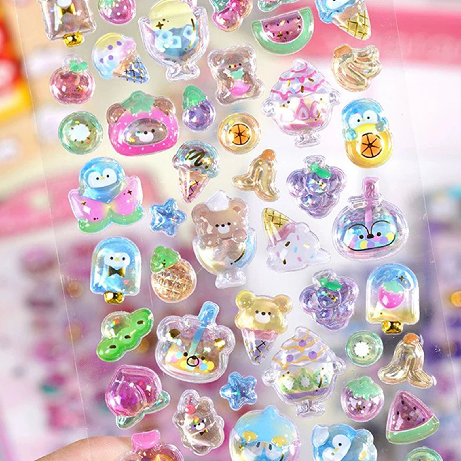 3D Cartoon Relief Sticker Assorted Style 3D Cartoon Relief Sticker Japanese style Shiba Inu sushi DIY Crystal Jelly Patch