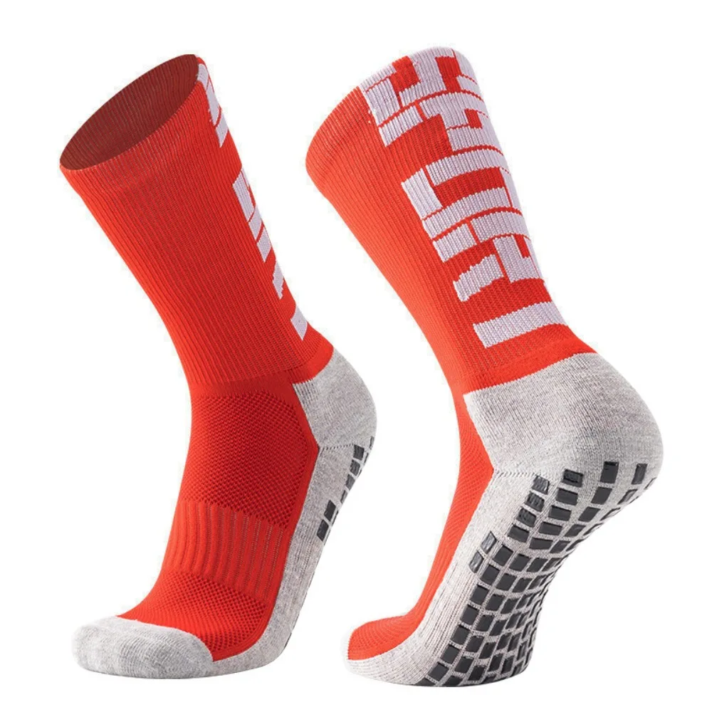 

Fanceey спортивные футбольные носки для взрослых, противоскользящие носки, впитывающие пот, спортивные чулки средней длины для занятий спортом на открытом воздухе, повседневные полосатые носки-трубы