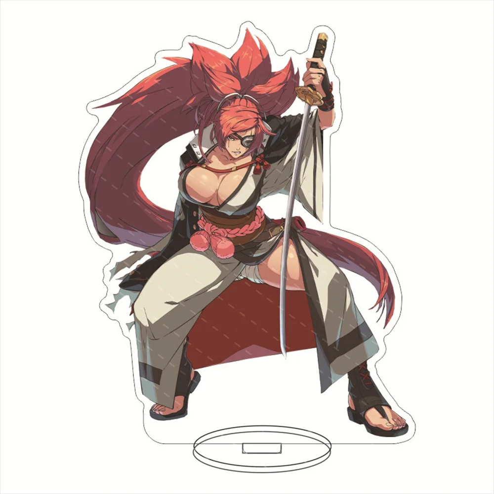 15cm Guilty Gear Anime Figure Bridget Baiken Faust Acrylic Standing Sign Happy Chaos Character Model Desk Decor Keychain Gift