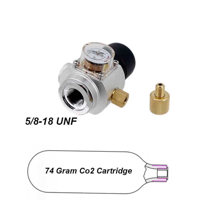 Homebrew Co2 Regulator 0-90 psi 5/8-18UNF Thread Fit 74g Co2 Cartridge Portable Mini Professional Quality Fast Carbonation