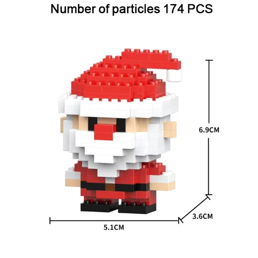 Christmas Mini Micro Brick Figures, Santa Elf Snowman DIY Ornaments, Xmas Stocking Fillers Kids Decor Gifts view 6