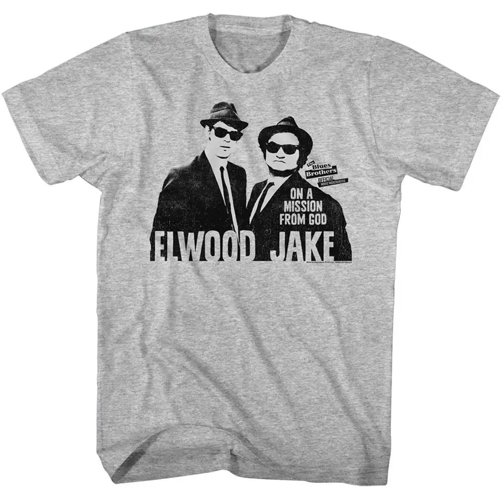 The Blues Brothers Elwood Jake Heather Gray T Shirt