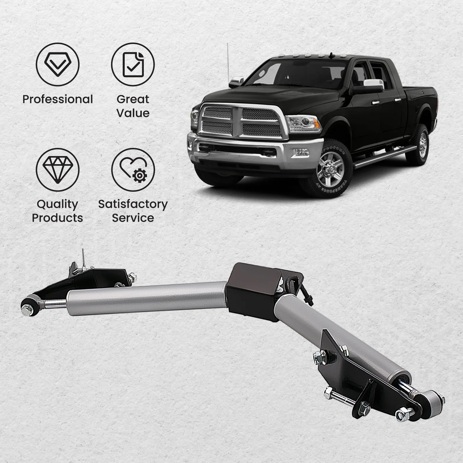 

Dual Steering Stabilizer for Dodge Ram 2500 3500 4WD 03-12 With 2"-8" Lift Kit