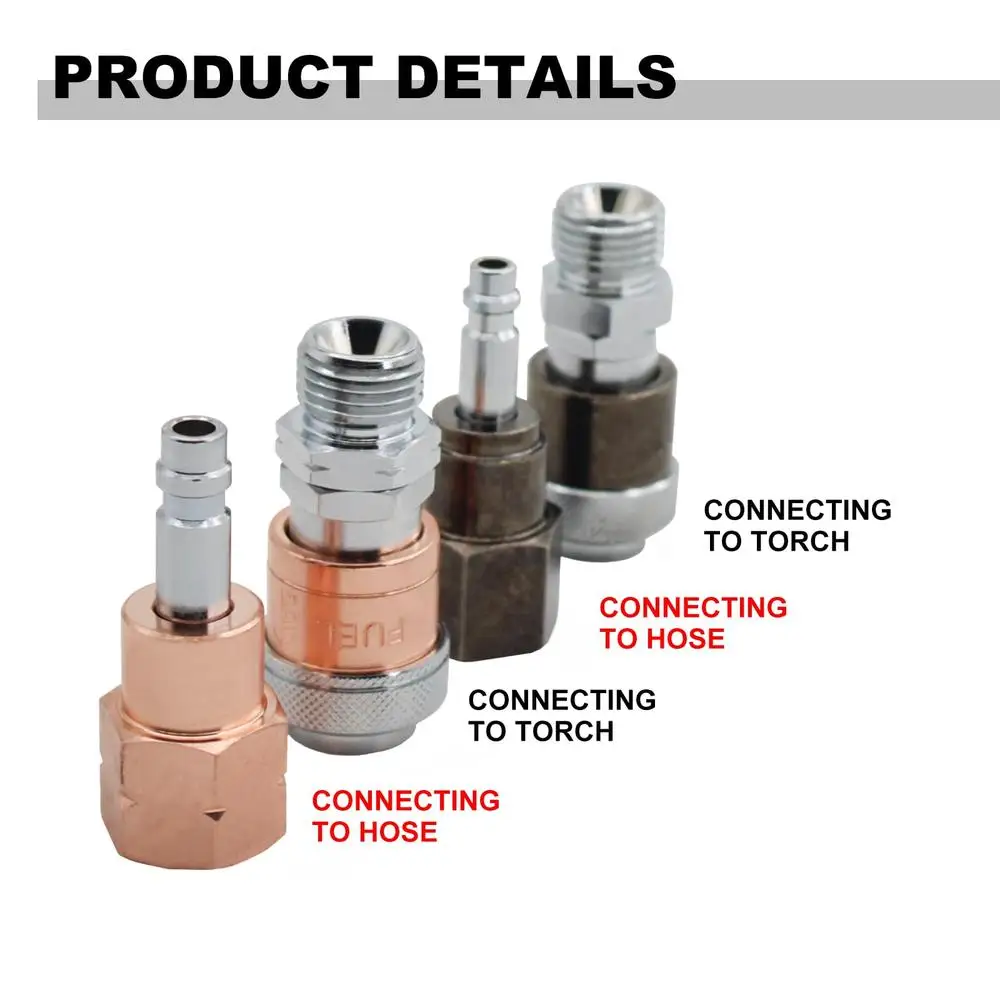 Ensemble de connecteurs rapides pour la danse de l'oxygène, raccords 9/16 "-18 B, tuyau de torche, kit d'équipement de carburant, laiton de haute qualité, acier inoxydable