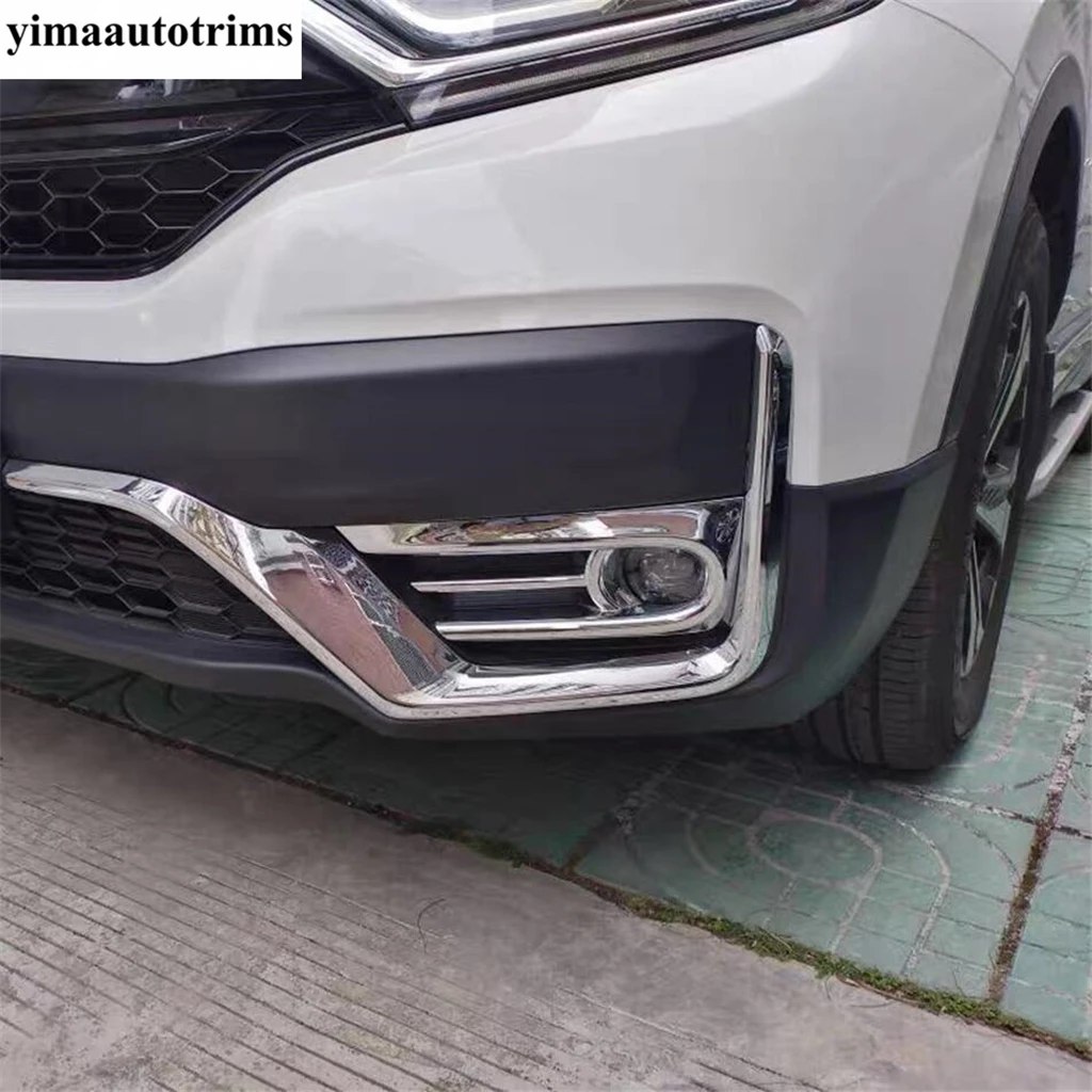 

Front Rear Fog Lights Lamps Eyebrow Frame Decorative Cover Trim ABS Chrome / Carbon Fiber Accessories For Honda CRV CR-V 2021