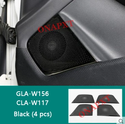 4 PCS For Mercedes Benz GLA W156 CLA W117 Black Siver Interior Door Audio Speaker Panel Trim Loudspeaker Midrange Lid Cover