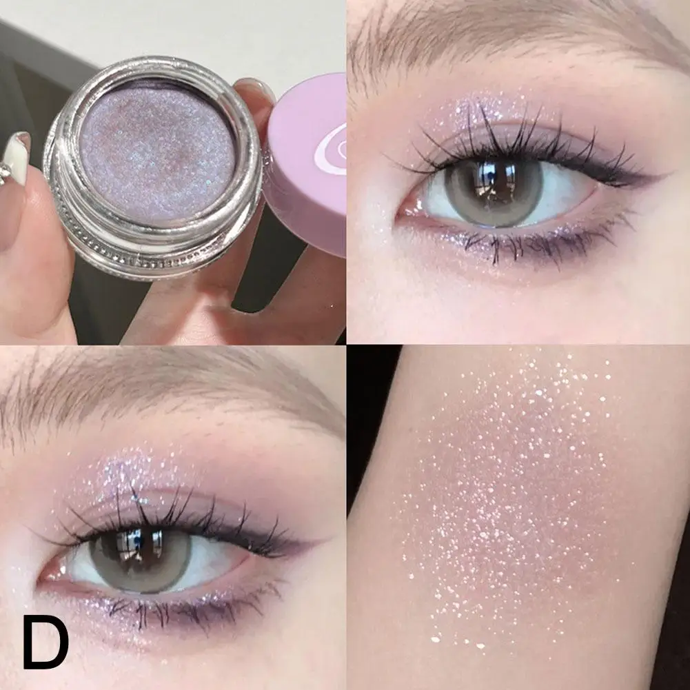 Liquid Eyeshadow Glitter Monochrome Pearlescent Highlighter Multifunctional Shadow Texture Brightening Makeup Shimmer Cream R3L8