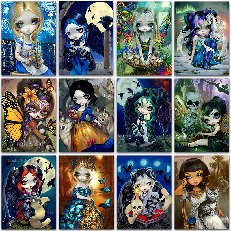 5D DIY Diamond Painting Vampire Girl Cartoon Ghost Full Roun