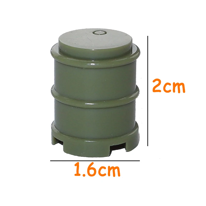 

Building Blocks Oil Tank Gasoline Drum WW2 Army Military Self Defense Weapon Accessories Pack Bottle Battlefield Bunkers Scene