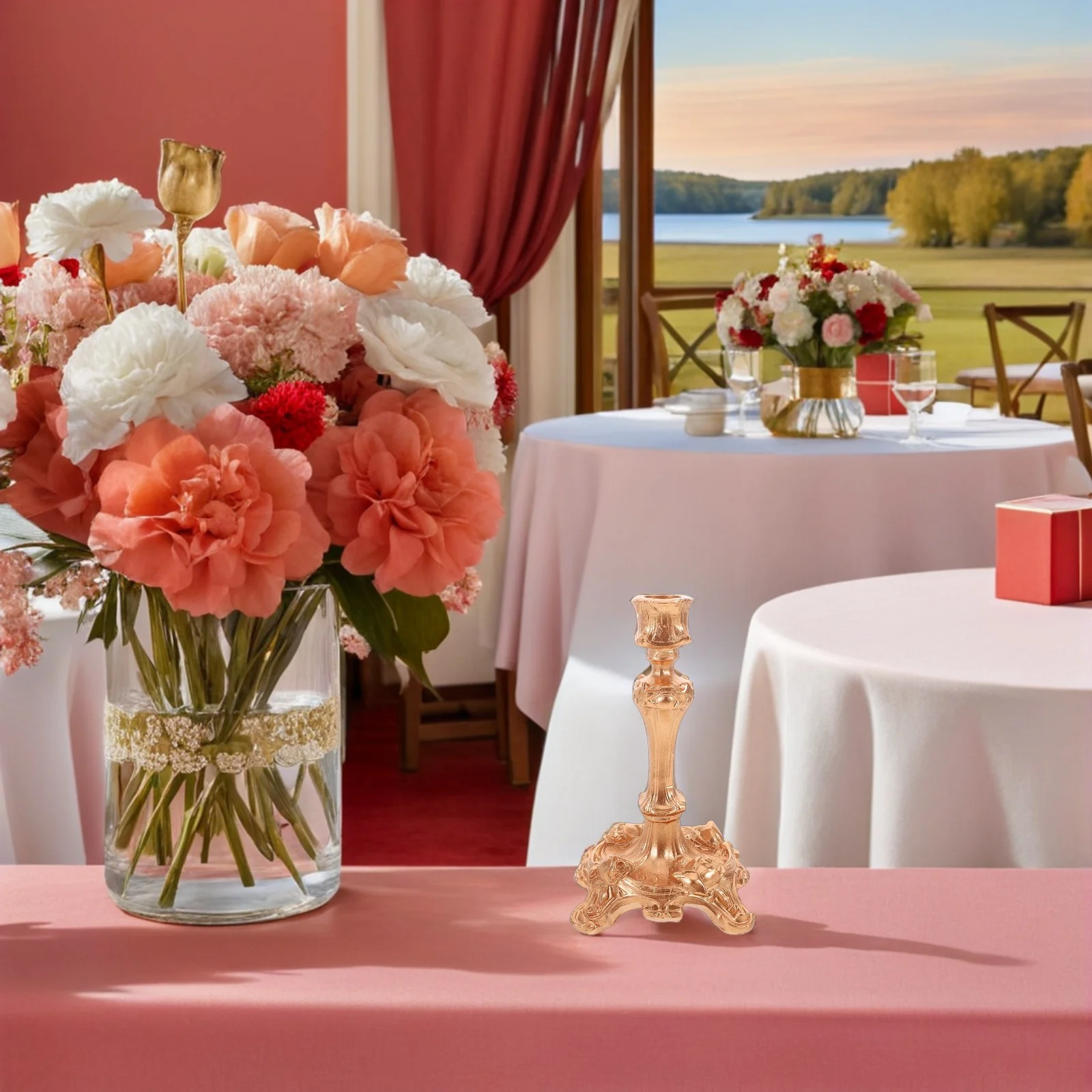 

Resin Holder Baroque Style Vintage European Elegance for Wedding Decorations Table Centerpiece Romantic Ambient Lighting