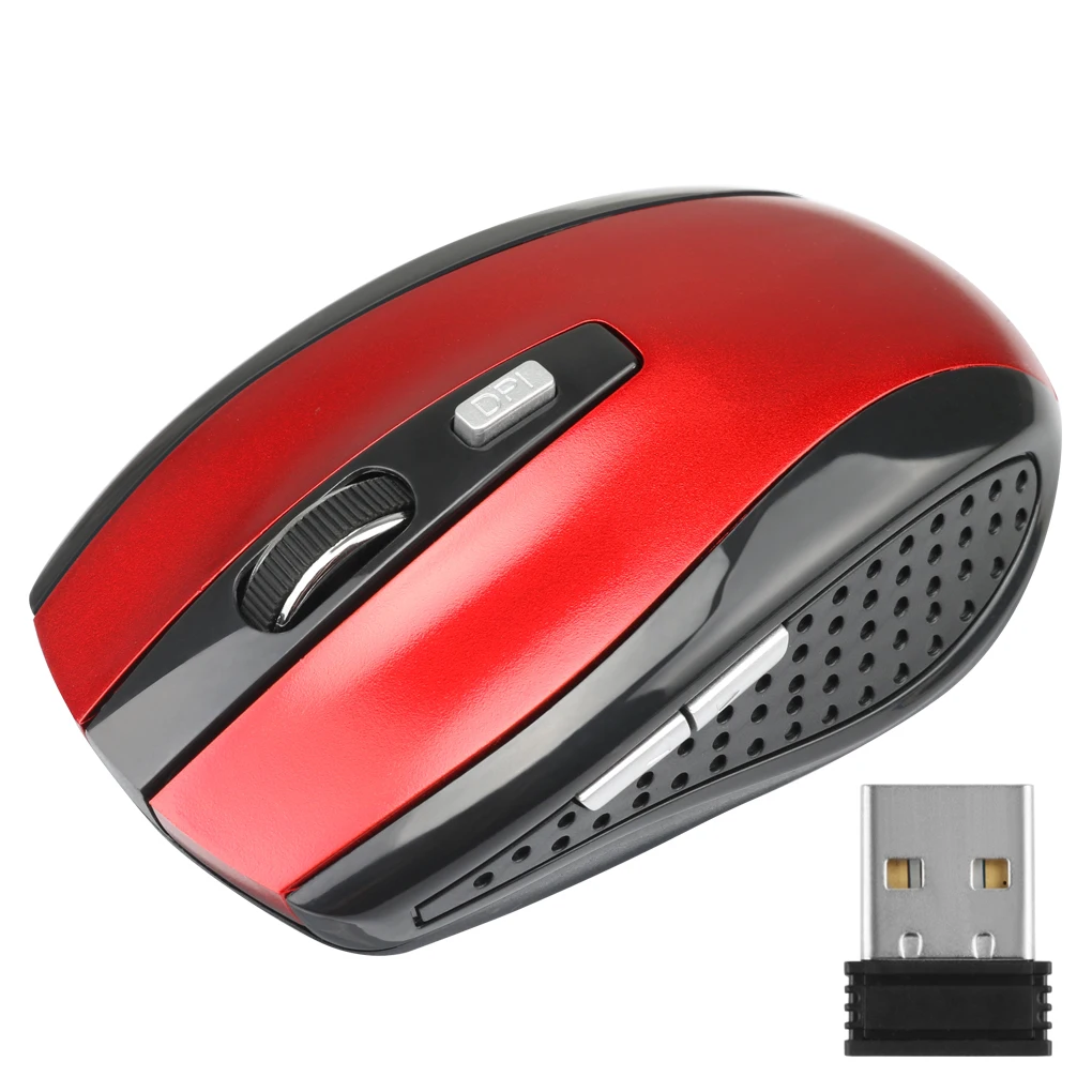 Mouse ottico wireless per computer con ricevitore USB Mouse da gioco a 6 pulsanti a velocità rapida 800/1200/1600 DPI Accessori Verde