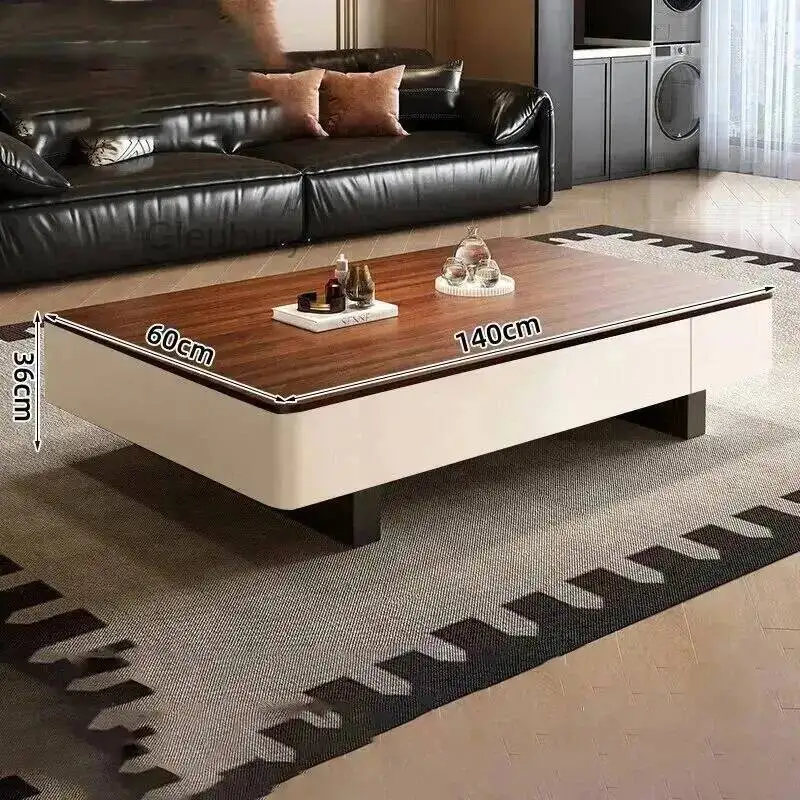 Mesa de Centro Estilo Nórdico, Mesa Auxiliar Simple con Almacenamiento, Decoración Nórdica para el Hogar, Mueble para el Hogar