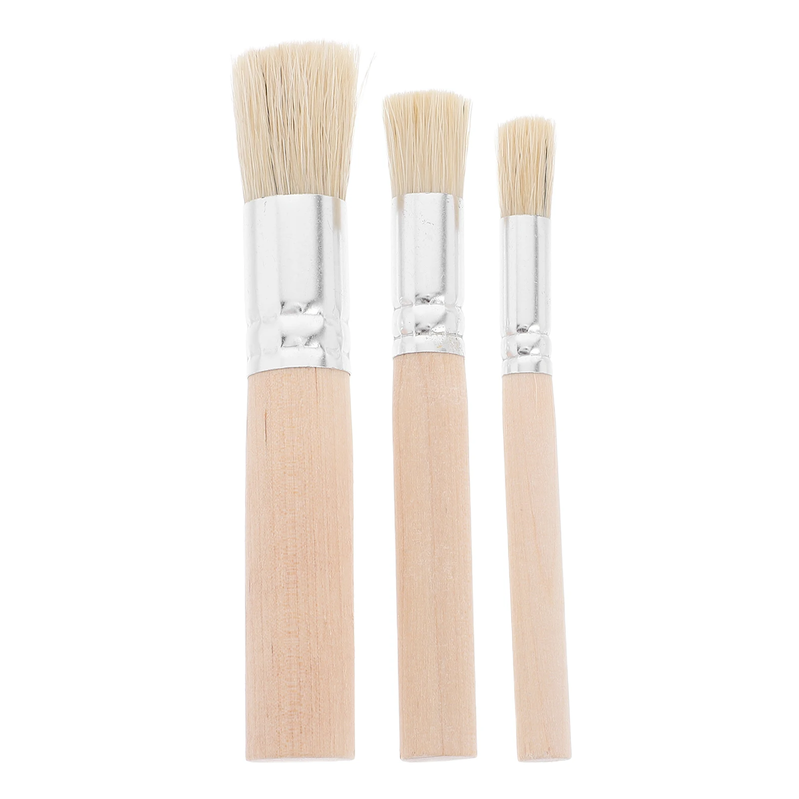 

3pcs Brush Set Hollow Art Brushes Acrylic Round Paint Brush Furniture Wax Chalk Stencil Paint Brushes Kids Wooden Handle