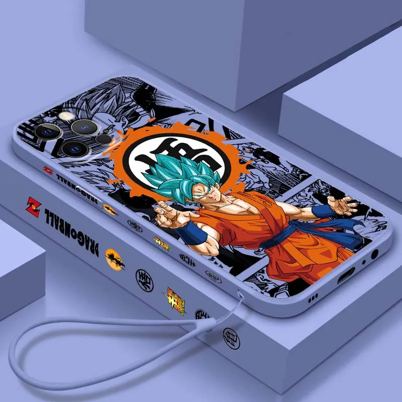 

Dark Goku Dragon Ball Anime For Apple iPhone 17 Air 16 16e 15 14 13 12 11 XS Pro Max Plus Liquid Left Rope Cover Phone Case