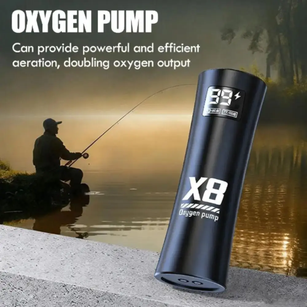 5W Power Aquarium Oxygen Pump Low Noise Lithium Battery Portable Oxygen Pump Mute Design Quiet Operation