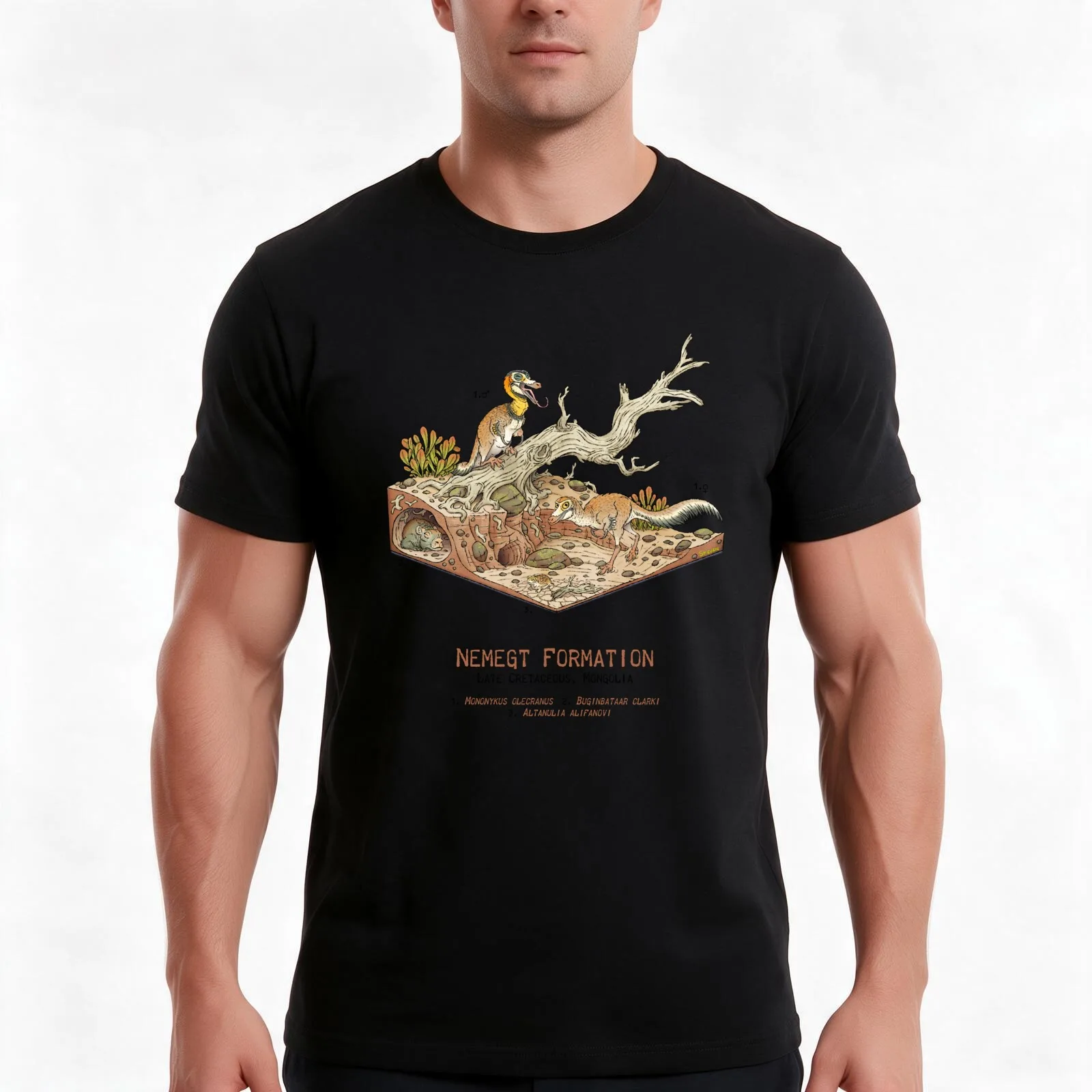 Nemegt Formation: Mononykus T-Shirt, Summer Casual Cotton Tee, Oversized Streetwear Tops, Vintage Graphic Print, 100% Cotton