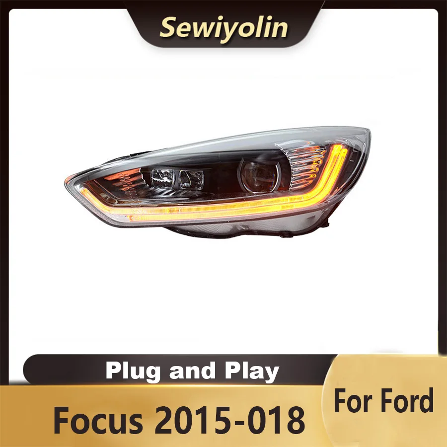 

For Ford Focus 2015-018 Car Accessories Headlight Assembly LED Lights Lamp DRL Signal Plug And Play Daytime Running