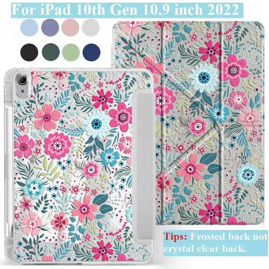 Holder Cover Tablet Case For iPad Pro 2025 Mini 6 7 Pro 11th 10th 9th 8th 7th 12.9inch Air 4 5 M3 M2 M4 11inch Y-Fold Watercolor