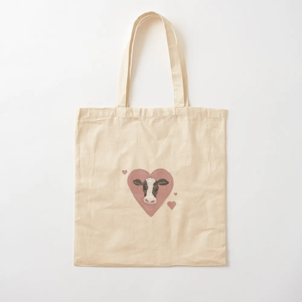 Cow Love Tote Bag Canvas shoulder bag custom tote bag Canvas Tote