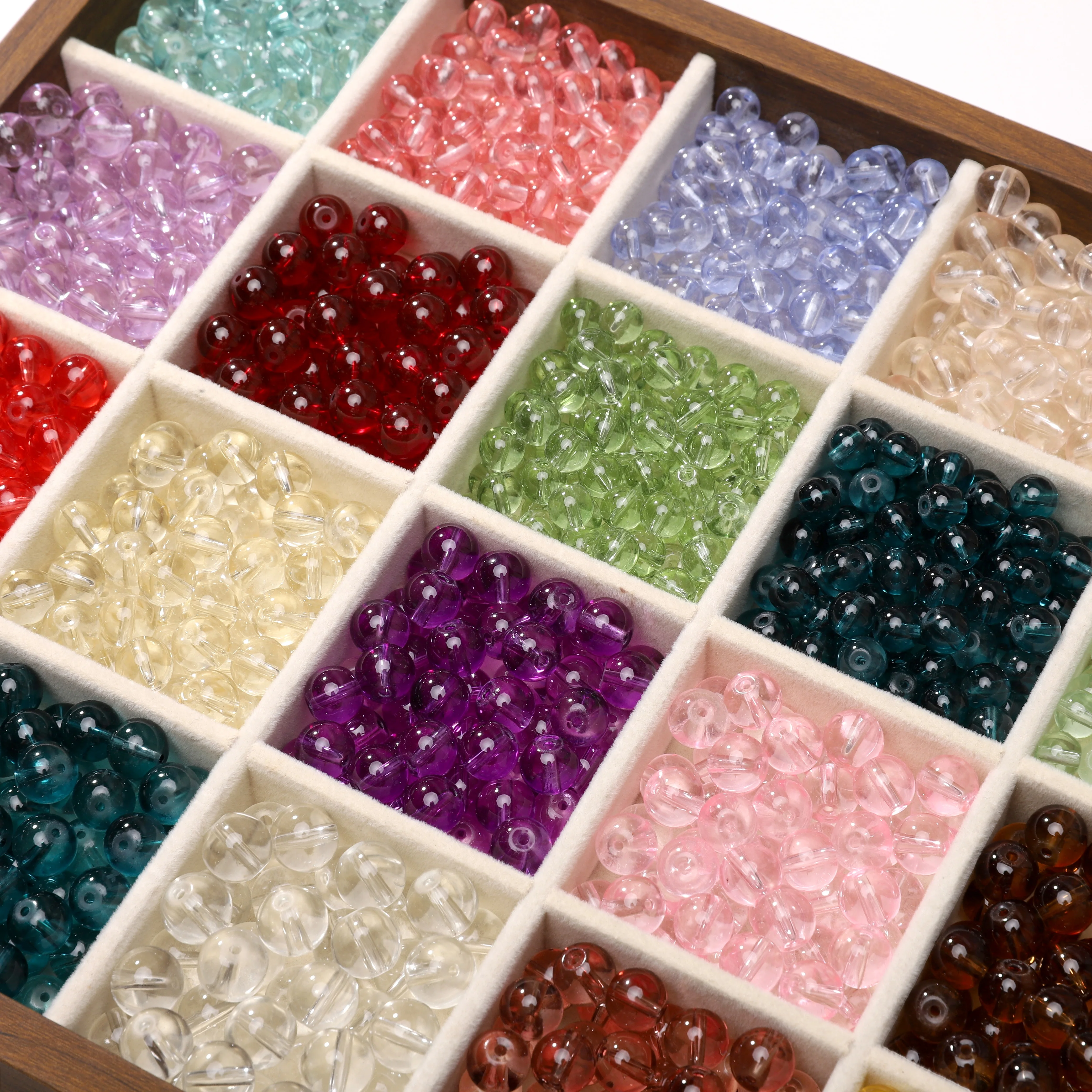 

8/10 мм 20-50 шт. красочные прозрачные стеклянные круглые бусины свободные бусины-разделители для изготовления ювелирных изделий DIY браслет ожерелье материалы