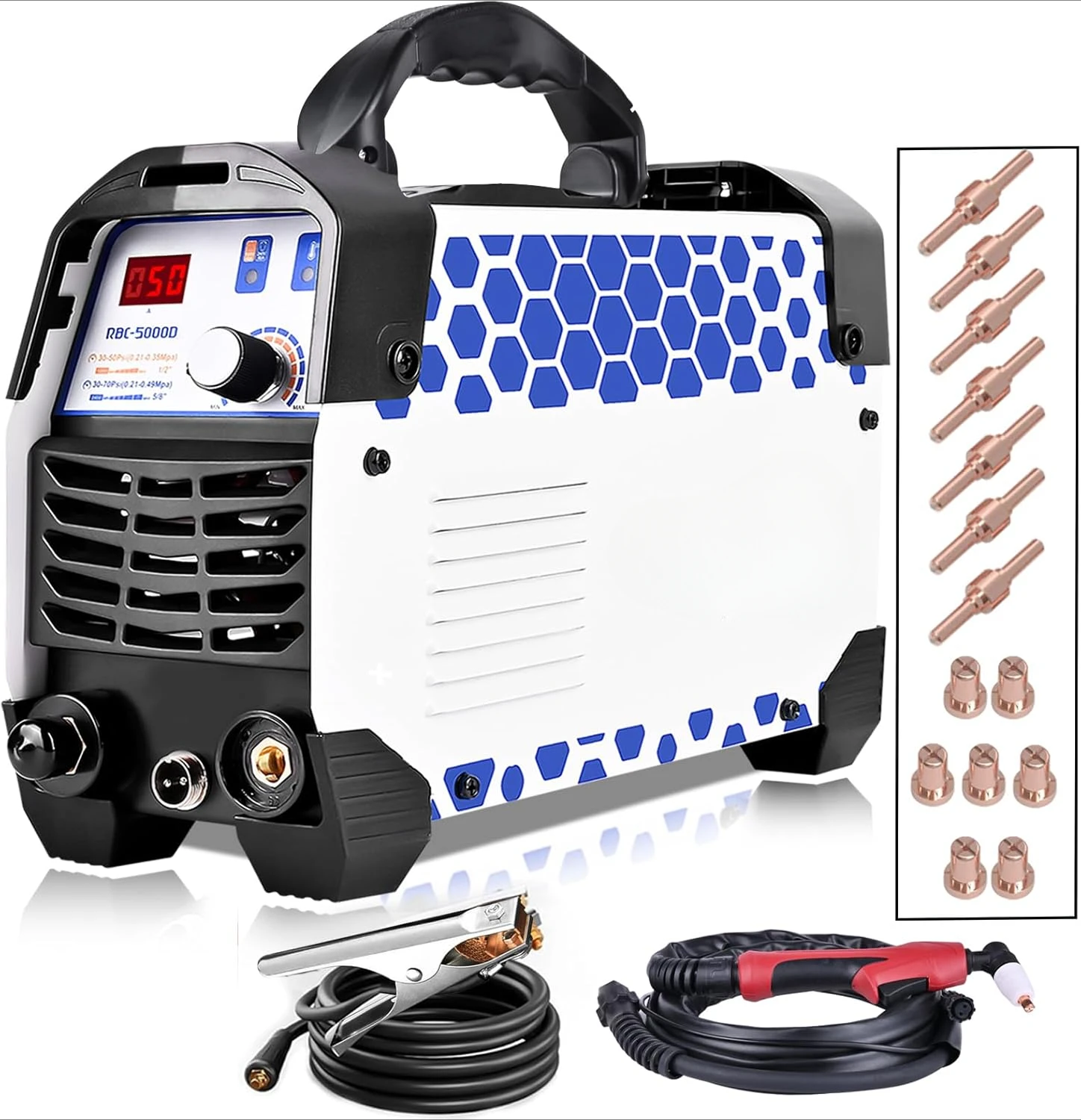 Plasma Cutter, 50Amps Plasma Cutter Machine with 120V 240V Dual Voltage, Digital IGBT Inverter Power Plasma cutters 1/2 Inch