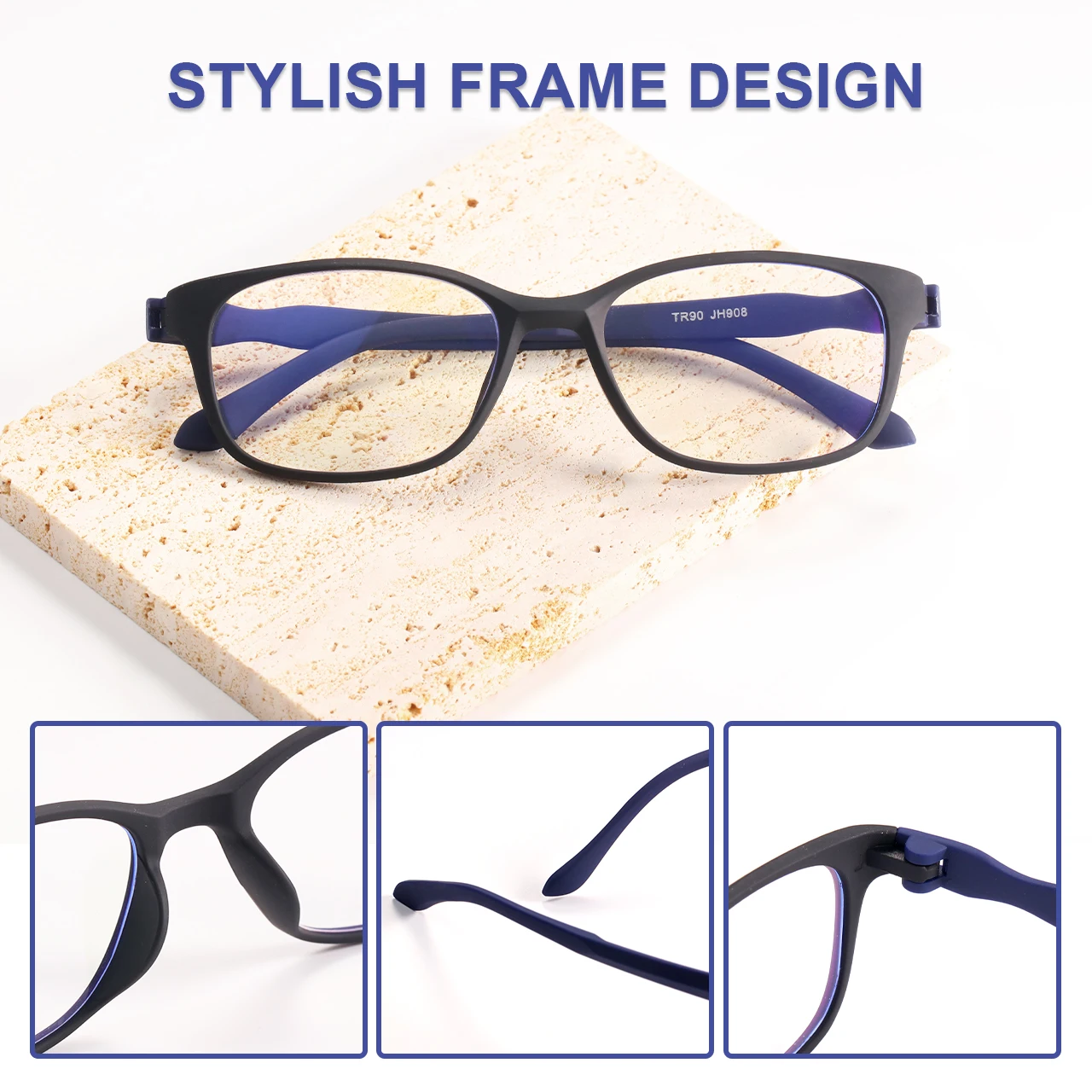 4 個ブルーライトメガネスクエア老眼鏡 TR 老眼鏡男性ブルーライトリーダー抗疲労コンピュータ眼鏡 +1.0-+4.0