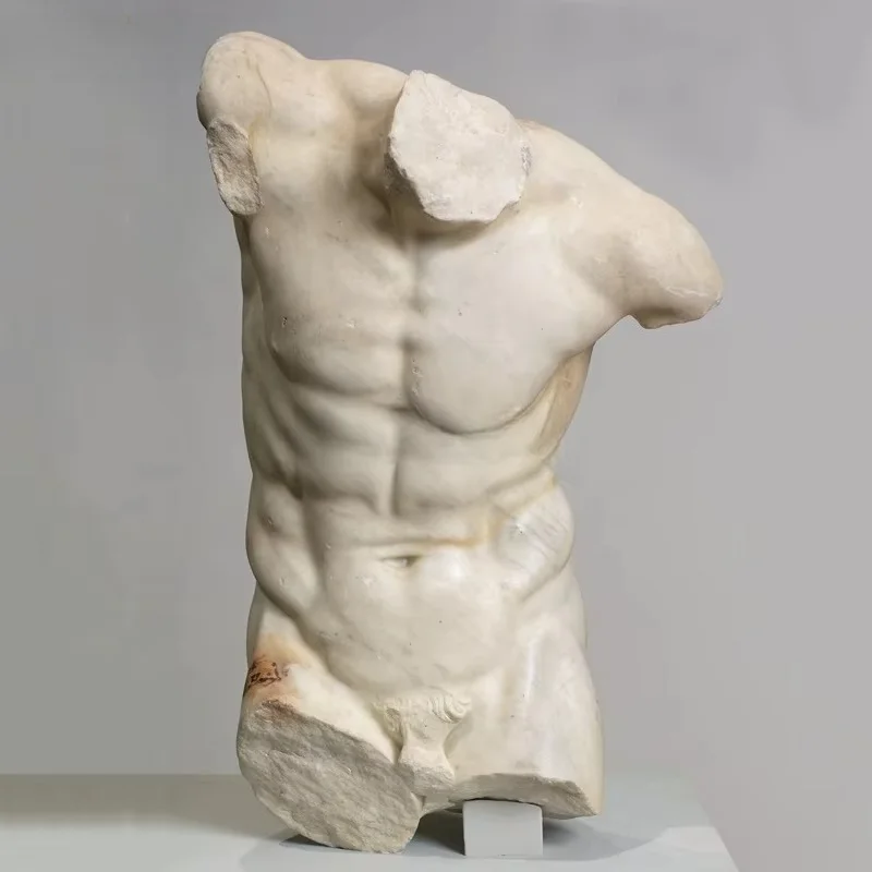 Art Deco High Quality Hand Carved Natural Marble Male Nude Torso Sculpture Nude Bust