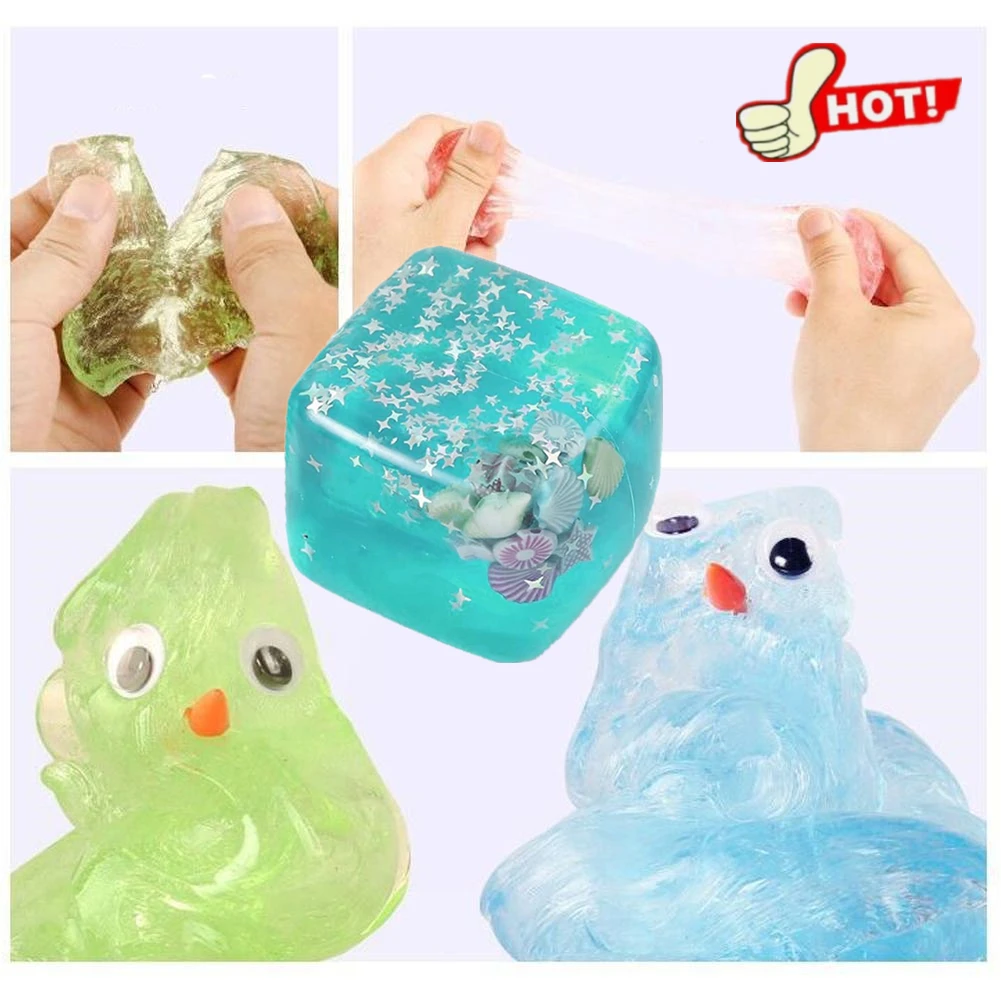 Upgrade Colorful Non-Newtonian Liquid Decompression Toys Transparent Elastic Modeling Compound Non-Toxic Creative Crafts