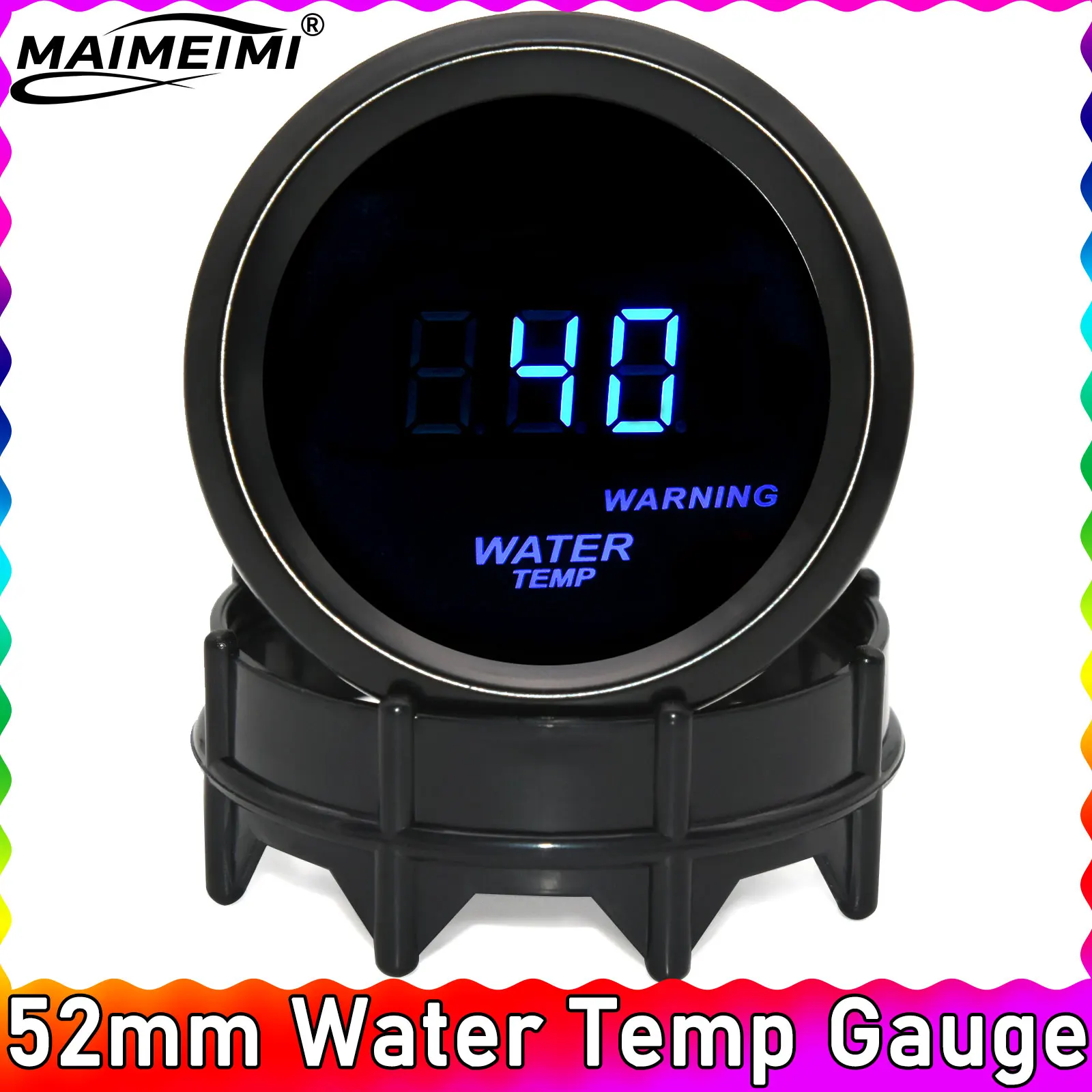 

52mm Water Temperature Gauge 40-150 Celsius Water Temp Gauge Car Meter Sensor 1/8NPT 10mm for Gasoline Racing Car 12V Temp