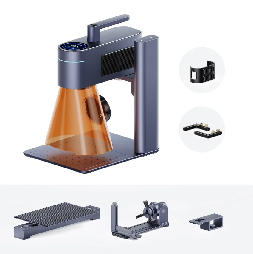 Laserpecker LP4 8K Hochgeschwindigkeits-Lasergravurmaschine mit doppeltem Licht, tragbar für Metall, Holz, Kunststoff, Schnitzerei, Lasergravierer