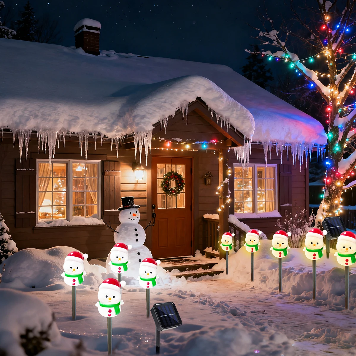 1 مجموعة 5 الشمسية عيد الميلاد ثلج حصة أضواء مقاوم للماء حديقة ثلج أضواء الشمسية مثالية للخارجية حديقة الحديقة ساحة ديكور