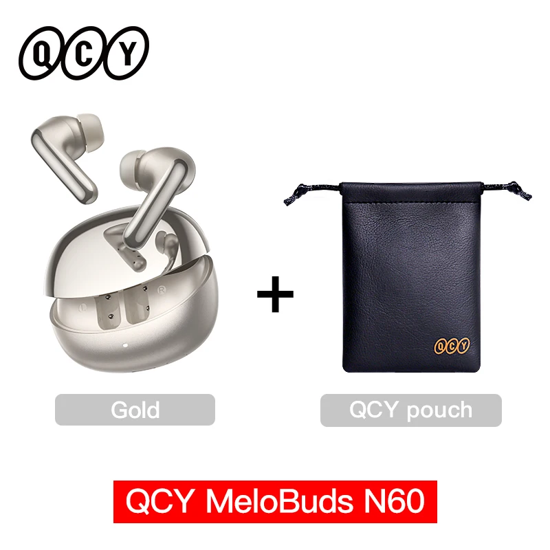 QCY MeloBuds N60 HT19 Draadloze Bluetooth 6.0-oortelefoon 56dB Hybrid ANC LDAC Hi-Res Audio met coaxiale oordopjes met dubbele driver 45 uur