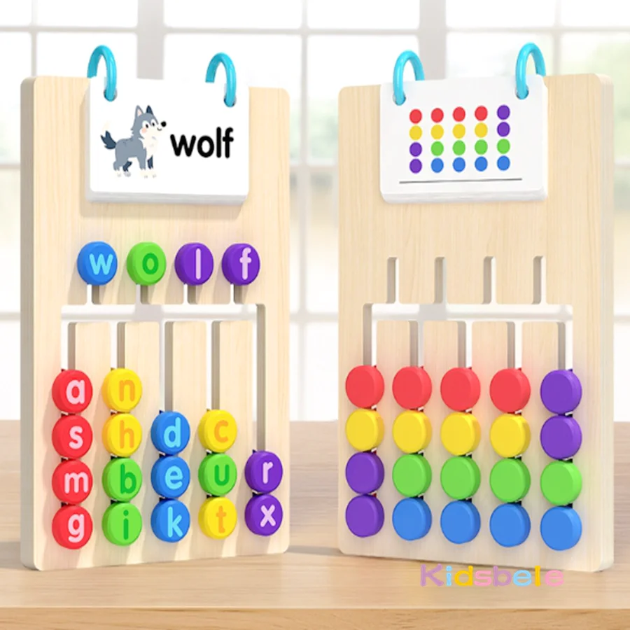 Dupla face de madeira 5 cores avançada andando ortografia brinquedo interativo pensamento lógico correspondência labirinto jogo criança brinquedo pré-escolar