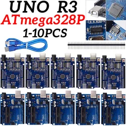 UNO R3 Official Box ATMEGA16U2 / UNO+WiFi R3 Original ATMEGA328P Chip CH340G for Arduino UNO R3 Development Board with Cable