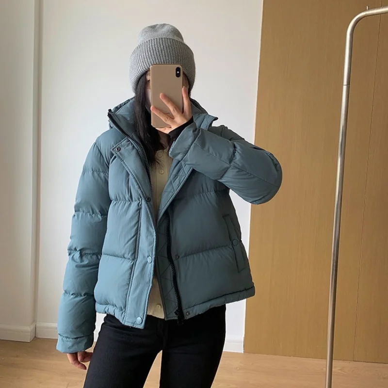 

Women's Winter Down Jacket Puffer Coats White Goose Down Thickened Outerwears Casual Loose Warm Snow Short Women's Parker