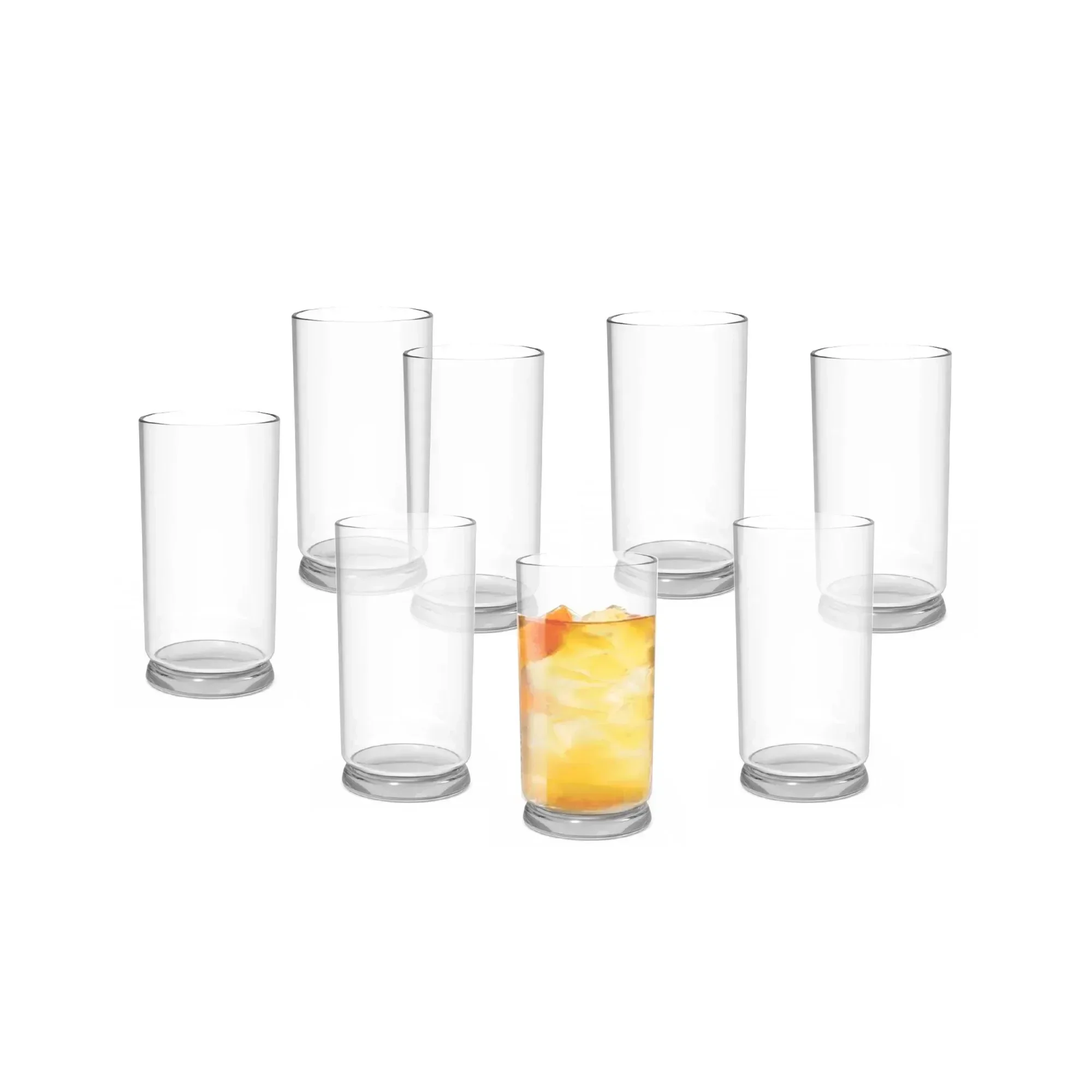 

(2 упаковки) Набор из 8 стаканов из прозрачного стекла емкостью 16 унций | Можно мыть в посудомоечной машине для кофе со льдом, смузи, домашней столовой и вечеринки.