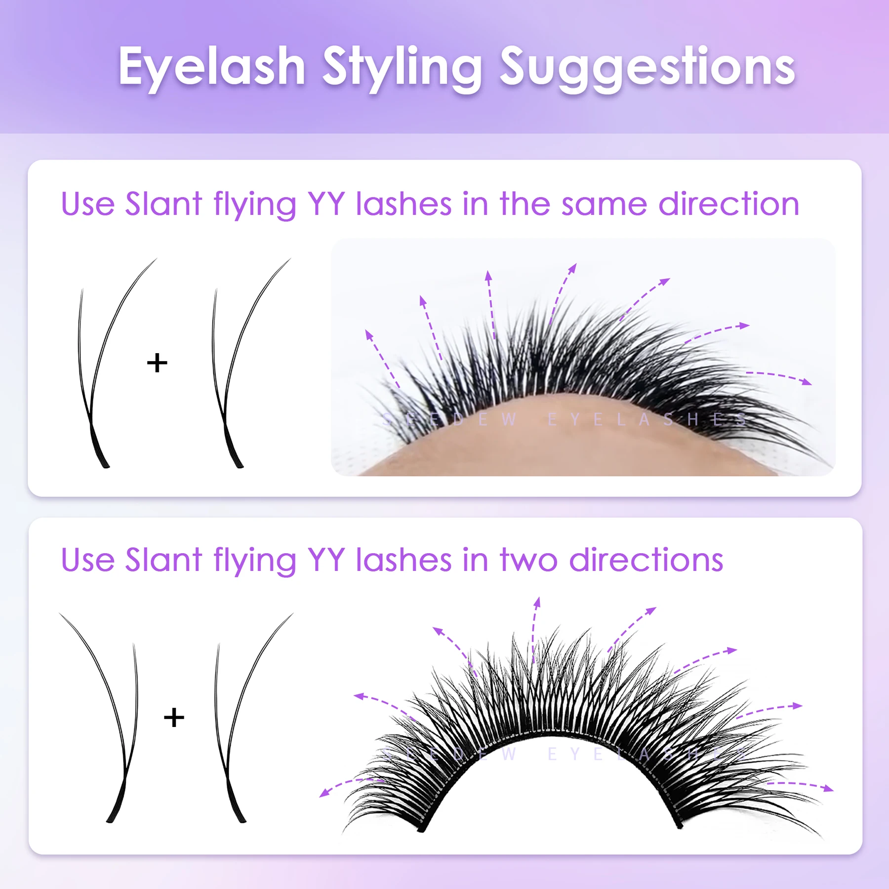 SEEDEW Fox YY型まつげエクステ 斜めフライングYYつけまつげ ナチュラルソフトまつげ