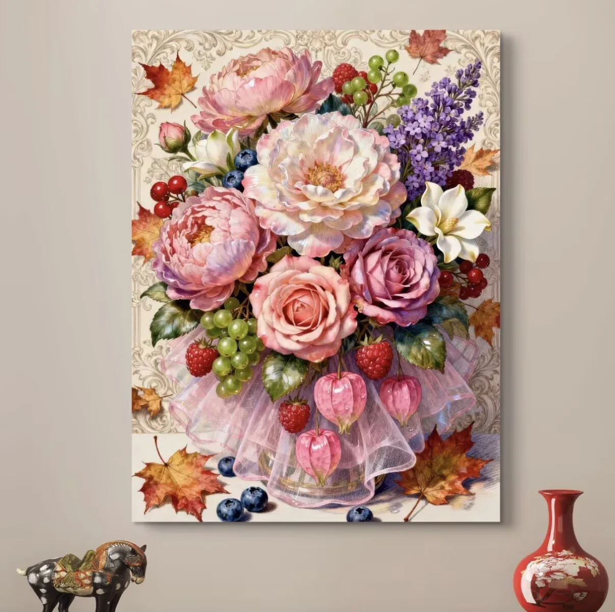 

9CT 14ct Flowers Printed Kit Cross Stitch Embroidery DIY Needlework Home Decor Crafts With Needles Threads 78 Colors