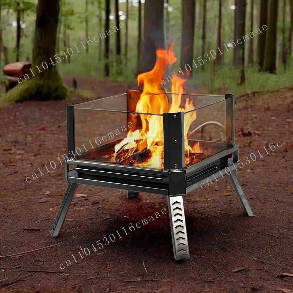 Portable Stainless Steel Outdoor Camping Grill Factory - Foldable Burning Table Campfire Glass Ceramic - Outdoor