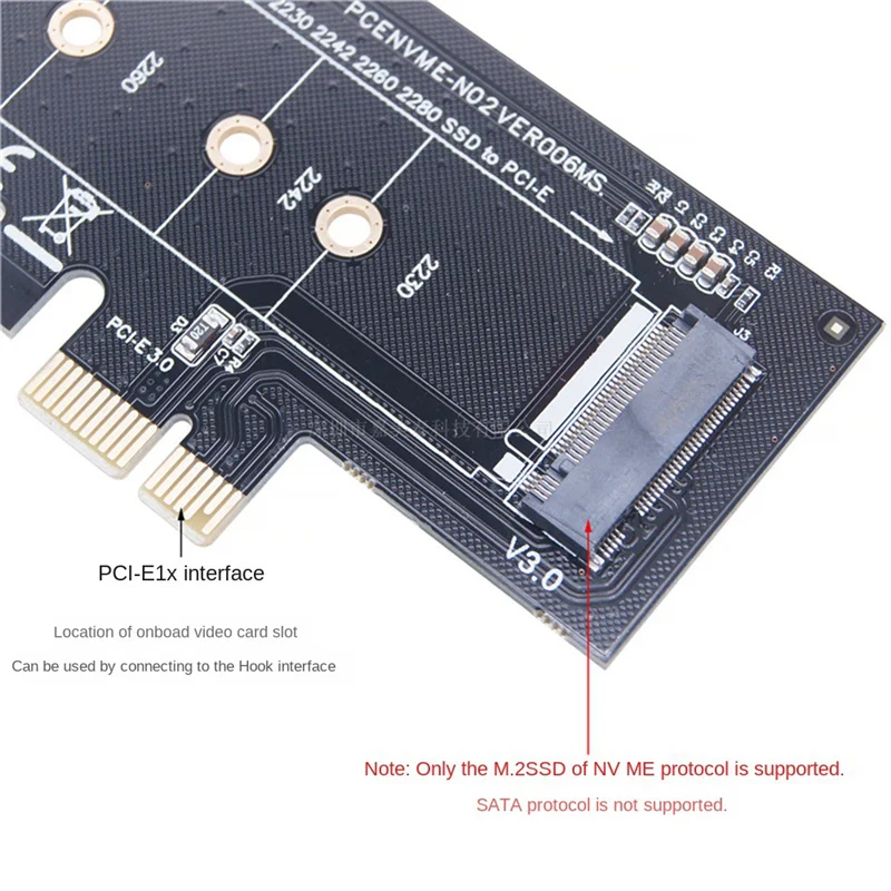 Adattatore PCIe AAAE M.2, scheda di espansione da M.2 a PCI E3.0 X1, SSD M2 NGFF NVME (chiave M) a PCIe 3.0 x 1 per slot PCI Express desktop