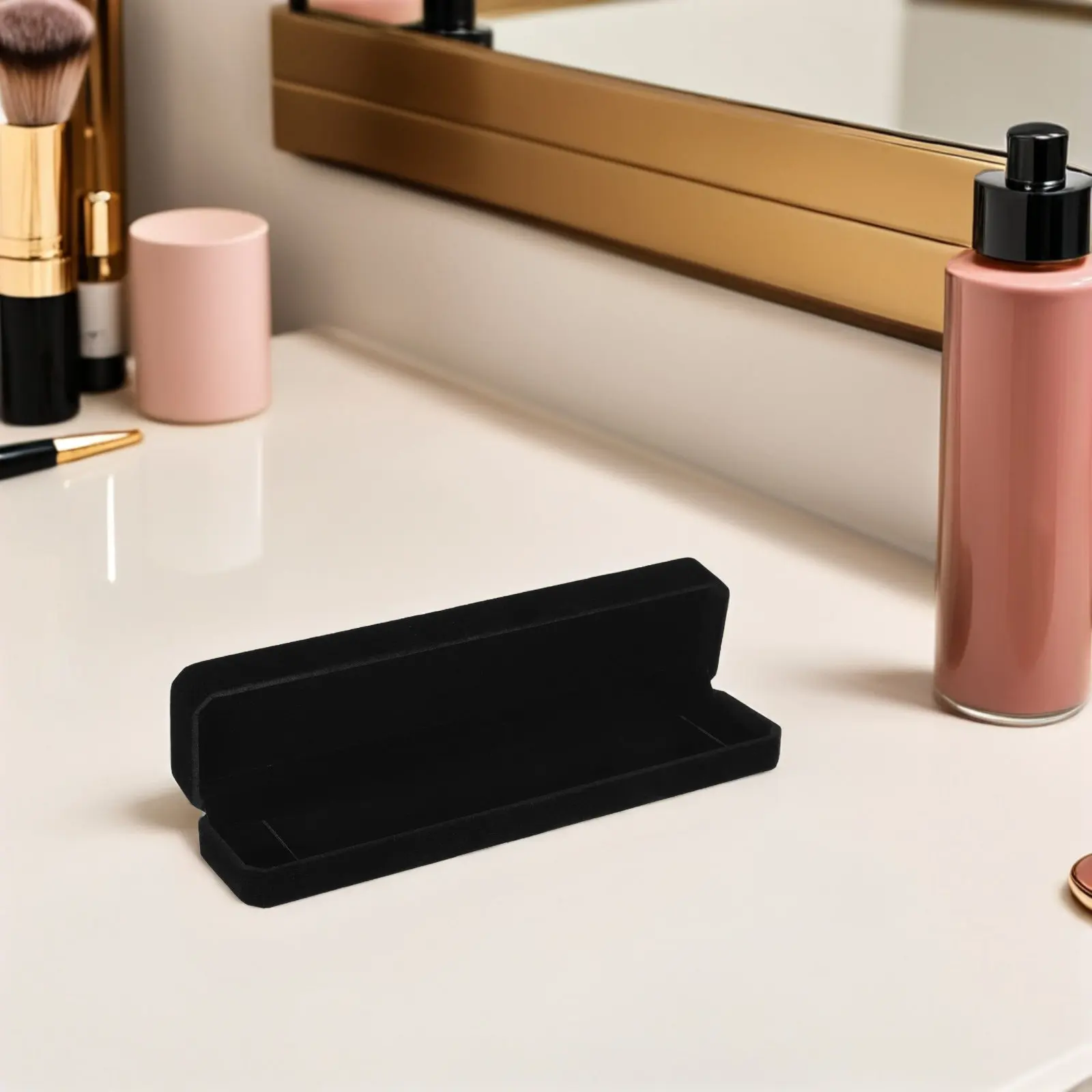 

2 шт. черные прямоугольные подарочные коробки для украшений с закругленными углами и мягким мягким внутренним покрытием для ожерелий, браслетов и ювелирных изделий