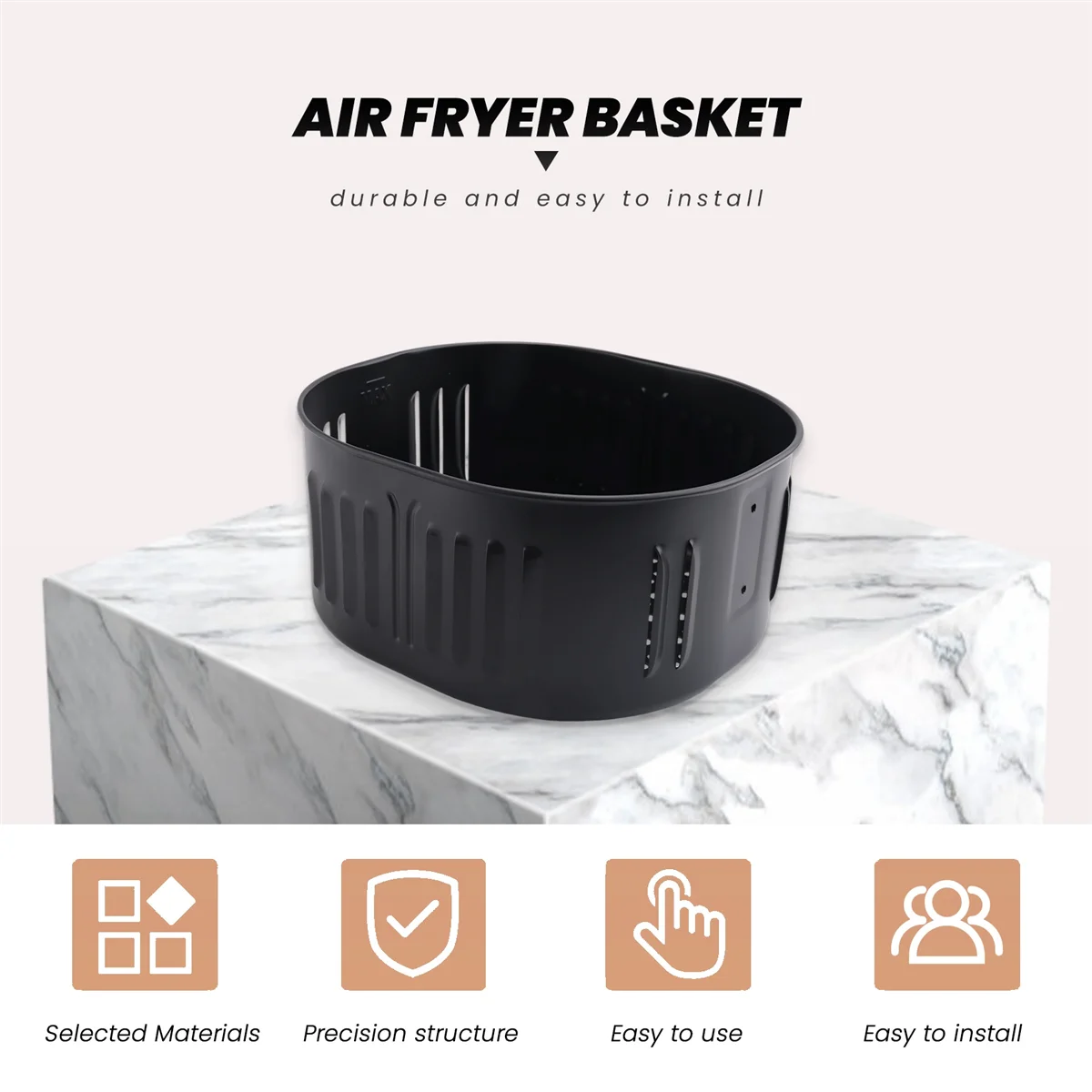 Power XL DASH Cozyna 5.5Qt용 FZFZ 교체 바구니, 액세서리 블랙