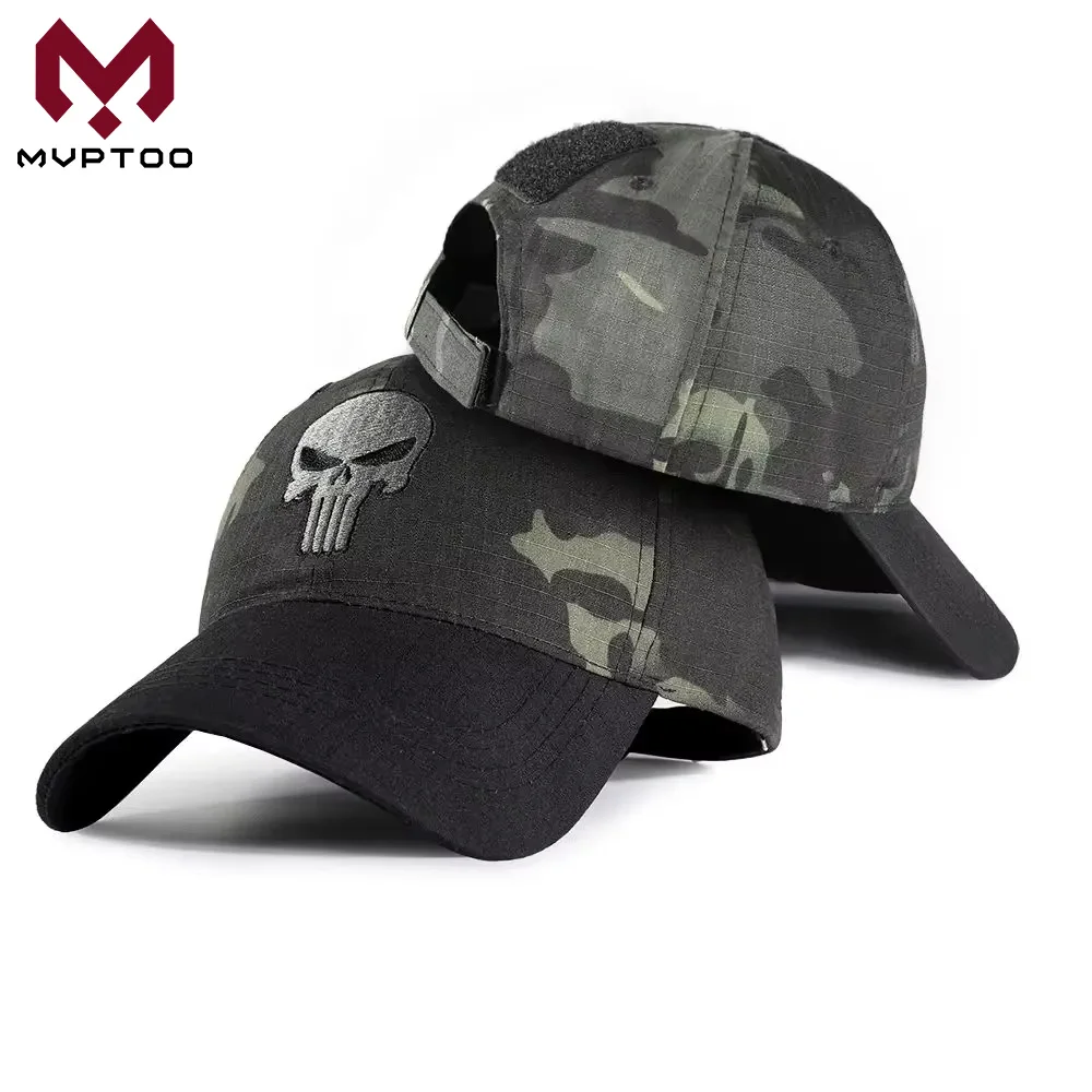 Gorra táctica calavera camuflaje – Ajustable para caza y pesca - imagen 3