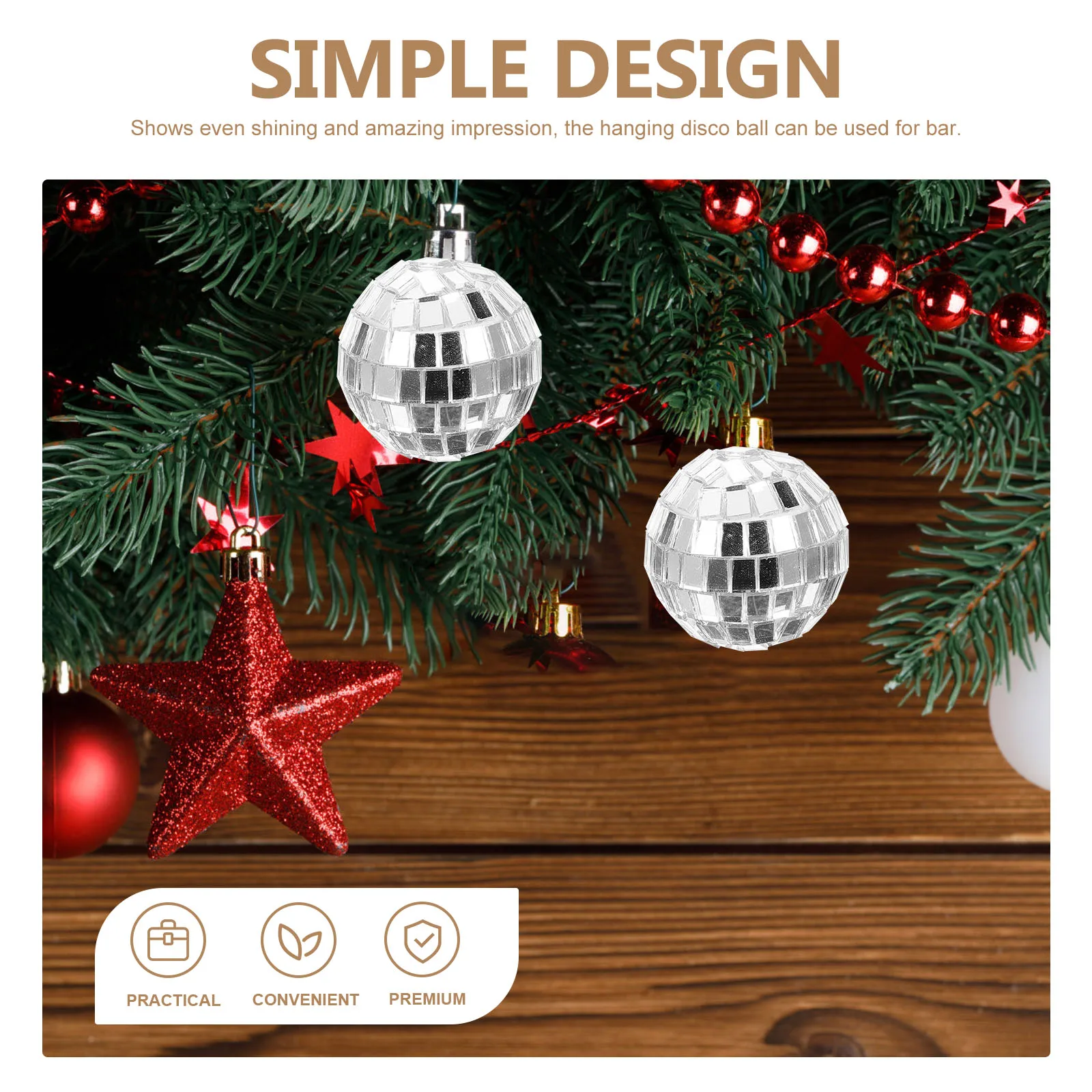 

12Pcs Mirror Effect Disco Ball Hanging Glass Reflector for Festive Party Decor Bar Wedding Gathering Lighting Atmosphere Silver