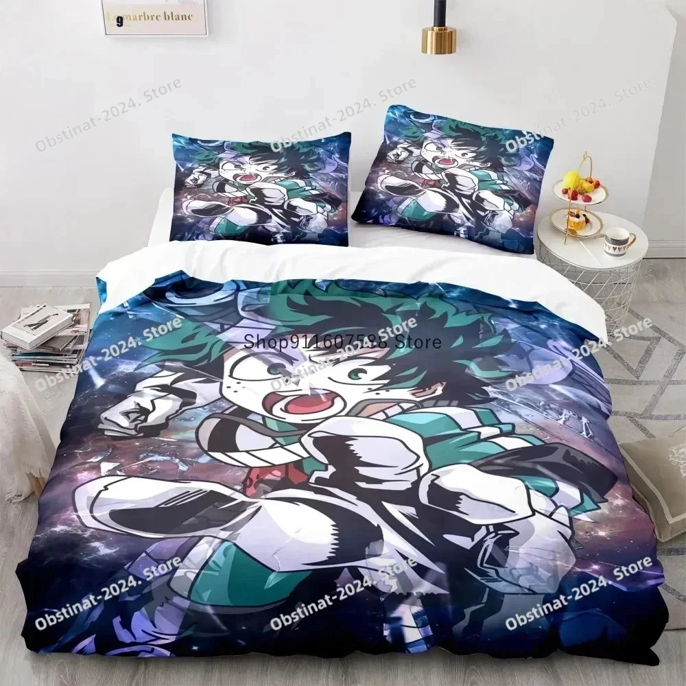 

New Anime My Hero Academy Printed Bed Set Duvet Cover Pillowcase Bedding Set Bed Linen Sheet Quilt Cover Full Queen King Size
