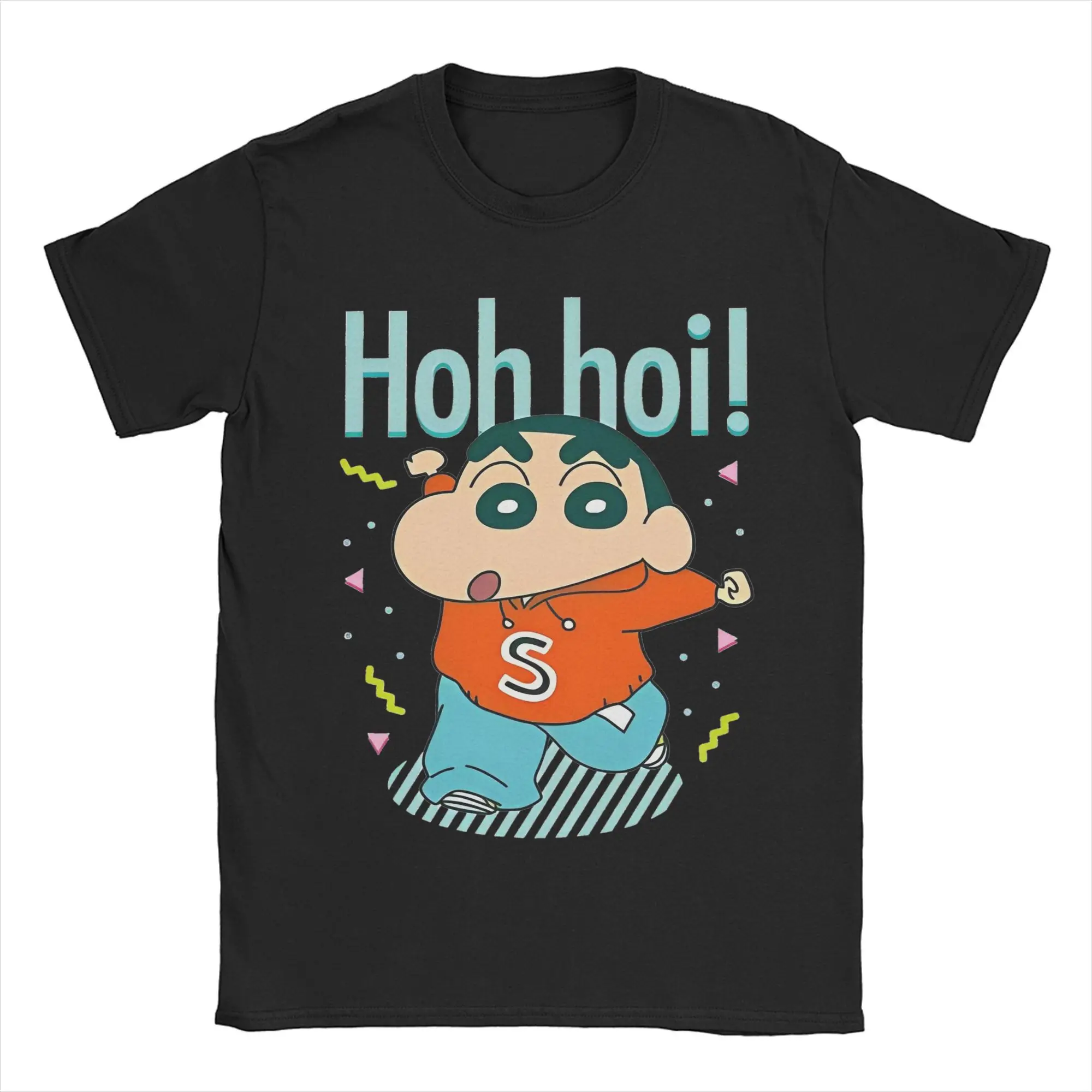 Crayons Shin-chans Hohhoi Tshirt Men's Cotton Tops Novelty Crewneck Short Sleeve