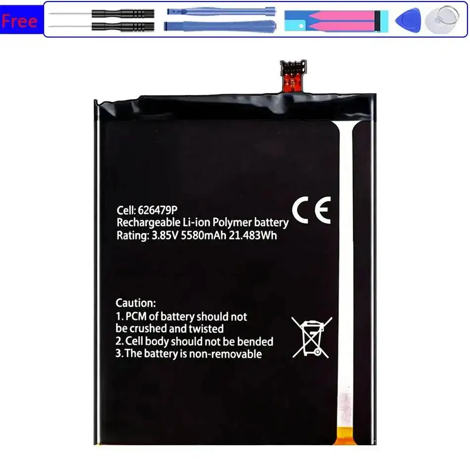 

For Blackview BV9600 626479P Mobile Phone Battery Reliable Power Supply Lightweight 5580Mah